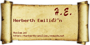 Herberth Emilián névjegykártya